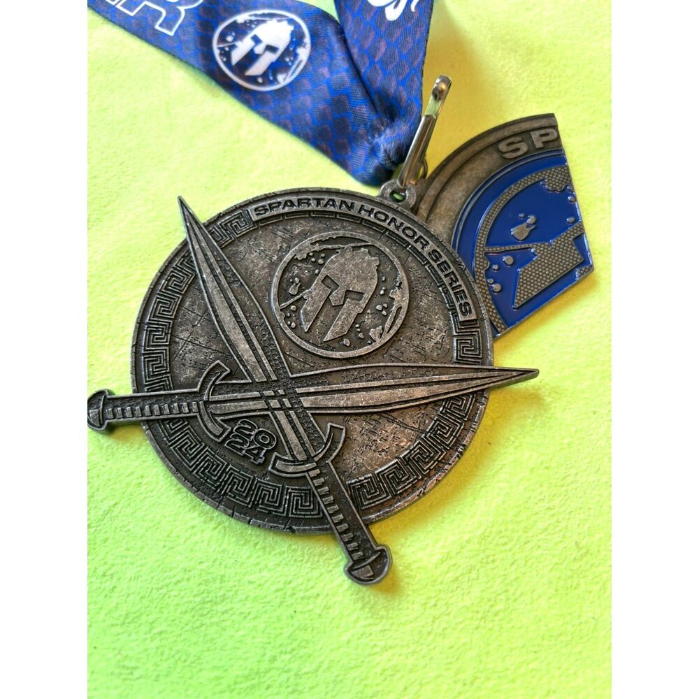 2024 Spartan Honor Series Super Finisher Medal w/ Super Ribbon Trifecta